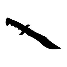 a black and white silhouette of a knife