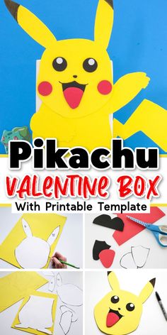 the pokemon valentine box with printable templates is perfect for kids and adults to make