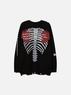 High-quality fabric: Cotton polyester. Clothing details: Skeleton Love. SIZE GUIDE Hair Horn, Skeleton Love, Heart Sweater, Clothing Details, Love Letters, Grey Sweater, Dress Accessories, Fabric Cotton, Black Sweaters