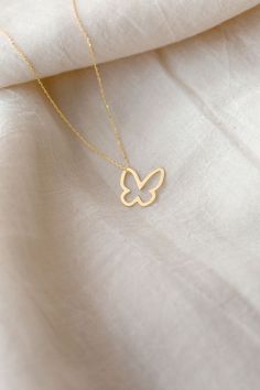 GELIN Diamond Butterfly Necklace in 14k Solid Gold Butterfly Pendant Necklace, Bracelet Ring, Meaningful Jewelry, Better Days, 14k Gold Necklace, Gold Necklaces, Cute Necklace, Butterfly Necklace, Butterfly Pendant