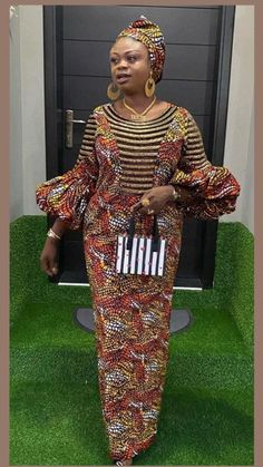 Ankara Dress Styles For Women, Maxi Gown Styles, Ankara Maxi Dress, Kaftan Styles, African Ladies, Stylish Naija