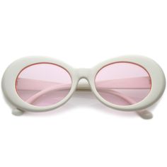 Description Measurements Shipping Retro and cool, these white oval clout sunglasses are designed with a rounded oval-shaped frame and round lenses in various colors. Complete with arms that taper at the ends and reinforced metal hinges, these chic sunglasses add a fun element to any outfit. Made with plastic based frame and 100% UV protected lenses. Lens Width: 51mm Nose Bridge: 17mm Lens Height: 41mm Total Width: 142mm Free Shipping Over $25 For USA Domestic Customers Click Here For Internation Oval Sunglasses Aesthetic, Clout Glasses, Clout Goggles, White Glasses, Sunglasses Oval, Round Lens Sunglasses, Glasses White, Sunglasses Aesthetic, White Lenses