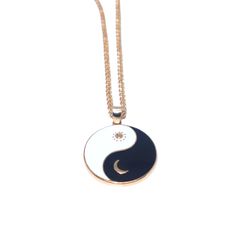 The Moon And Stars, Disc Pendant, Moon And Stars, Washer Necklace, The Moon, Black White