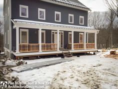 a house is being built in the snow