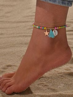 Handmade Anklets, Anklets Boho, Women Anklets, Diy Bracelets Easy, Beaded Anklets, Anklet Jewelry