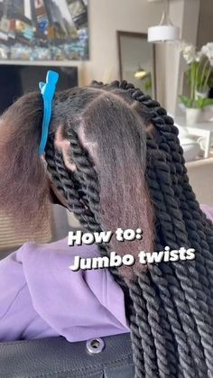 Jumbo Twist With Curls, Jumbo Twists Tutorial, Jumbo Twist Tutorial, Rubber Band Twist Hairstyles, Jumbo Senegalese Twist Hairstyles, How To Do Twist With Braiding Hair, Jumbo Passion Twists Hairstyle Long, Chunky Twists With Extensions, Jumbo Twists With Curls