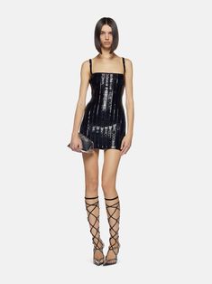 Mini Dress Outfits, Winter Capsule Wardrobe, The Attico, Mini Dresses For Women, Black Mini Dress, Out Back, Sequin Mini, Runway Collection, Sequin Mini Dress