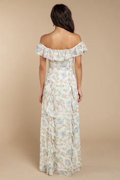 The Layna Ivory Multi Off Shoulder Ruffle Maxi Dress has a special place in our hearts! Featuring a cute paisley floral print with off the shoulder sl - Fast & Free Shipping For Orders over $50 - Free Returns within 10 days! Elegant Floral Print Maxi Off Shoulder Dress, Elegant Floral Print Off Shoulder Maxi Dress, Chic Floral Print Off Shoulder Dress For Garden Party, Flowy Floral Print Off Shoulder Dress For Brunch, Flowy Off Shoulder Floral Dress For Brunch, Flowy Floral Off Shoulder Dress For Brunch, Bohemian Off-shoulder Dress With Floral Print, Fitted Off-shoulder Floral Dress, White Floral Print Off Shoulder Dress For Summer