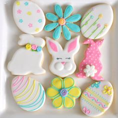 decorated cookies in the shape of easter eggs