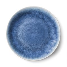 a blue plate on a white background