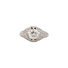 Ring Size: 5.5 Metal Type: Platinum [Hallmarked, and Tested] Weight: 2.9 grams Center Diamond Details: GIA REPORT #: 6372846114 Weight: 1.09 carat Cut: Old European brilliant Color: M Clarity: VS1 Measurements: 6.70mm x 6.63mm x 4.08 Finger to Top of Stone Measurement: 5mm Condition: Excellent Platinum Engagement Ring, Platinum Diamond Engagement Rings, Platinum Engagement Rings, Jewelry Rings Engagement, Brilliant Colors, Ring Verlobung, Types Of Metal, Metallica, Platinum