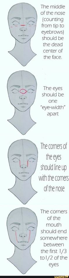 an info sheet with instructions on how to draw the face and eyes in three different ways