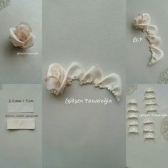 the instructions for how to make an origami flower headband with satin ribbon