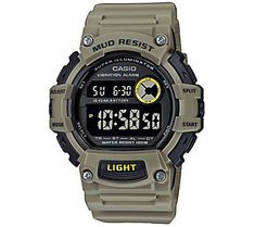 Designed for your most rugged adventures, this heavy-duty men's digital watch is built tough. It is mud-, water-, and shock-resistant to stand up to any outdoor excursion. From Casio. Mens Digital Watches, Work Gear, G Shock Watches, Countdown Timer, Casio G Shock, Activity Tracker, Men's Watches, G Shock, 100m