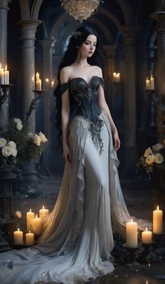 Elven Dress, Dark Princess, Royalty Aesthetic, Dream Wedding Ideas Dresses, Fantasy Gowns, Anime Dress, Princess Outfits, Fantasy Dress, Fantasy Clothing