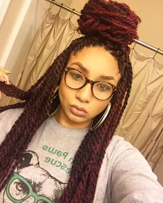 Red Marley twists Red Marley Twists, Marley Twist Styles, Marley Twist Hairstyles, Crochet Braids Hairstyles, Natural Hair Twists, Chic Hairstyles, Girls Braids, Permed Hairstyles, African American Hairstyles