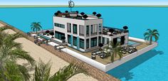 an artist's rendering of a house on the beach