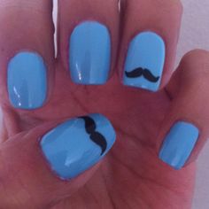 My mustache nails Emo Nail Art, Jane Core, Mustache Nails, Jane Crocker, Nails Love, Retro Nails, Scene Emo, Girls Nails