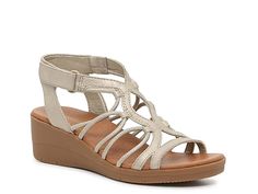 Dr. Scholl's Time Off Sea Wedge Sandal - Free Shipping | DSW Spring Strappy Wedge Sandals With Arch Support, Synthetic Strappy Wedge Sandals With Arch Support, Strappy Synthetic Wedge Sandals With Arch Support, Adjustable Strappy Synthetic Wedge Sandals, Wedge Sandal, On Time, Wedge Sandals, Customer Service, Wedges