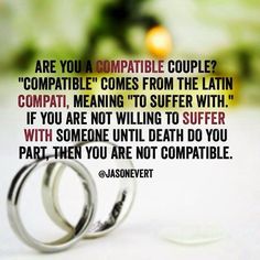 two wedding rings sitting on top of each other with the caption, are you a compatible couple?