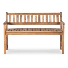 a wooden bench sitting on top of a white background