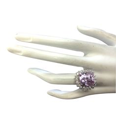 Stamped: 14K White GoldTotal Ring Weight: 7.5 GramsRing Length: N/ARing Width: N/AGemstone Weight: Total Natural Kunzite Weight is 15.60 Carat (Measures: 13.55x12.05 mm)Color: PinkDiamond Weight: Total Natural Diamond Weight is 1.35 CaratColor: F-G, Clarity: VS2-SI1Face Measures: 20.28x19.33 mmSku: [703022W] Formal Cluster Ring With Accent Stones And Open Shape, Elegant Cushion Cut Gemstone With Center Stone, Elegant Cushion Cut Gemstones, Luxury Cushion Cut Gemstones For Wedding, Formal Cluster Ring With Accent Stones, Elegant Cushion Cut Gemstones For Wedding, Elegant Evening Rings With Center Stone, Diamond Multi-stone Cushion Cut Rings, Cushion Cut Multi-stone Diamond Rings