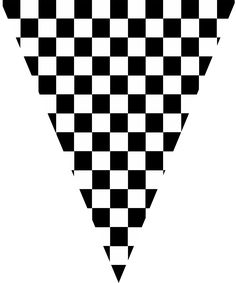 a black and white checkerboard pattern is shown in the shape of a triangle