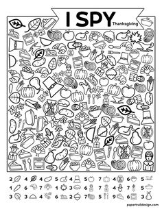 a coloring page with the words i spy out space on it and an image of various objects