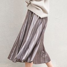 Fashion Thick Breathable Pleated Length Skirt – lastrafashion Pleated Velvet Skirt, Long Skirt Vintage, Elegant Evening Dresses Long, Velvet Pleated Skirt, Accordion Skirt, Womens Pleated Skirt, High Waist Long Skirt, Pleated Long Skirt, Skirt High Waist