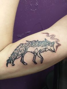 Colter Wall Coyote Tattoo, Old Country Tattoos, Country Chest Tattoos For Men, Punchy Western Tattoos Men, Western Wolf Tattoo, American Traditional Coyote Tattoo, Western Coyote Tattoo, Simple Coyote Tattoo, Howling Coyote Tattoo