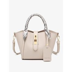 Category:Handbag; Embellishment:Buckle,Scarves; Gender:Women's; Type:Bucket Bag,Bag Set,Vegetable basket bag; Occasion:Holiday,Daily,Office; Material:PU Leather; Width:12; Height:16; Function:Large Capacity,Durable,Multi Carry; Pattern:Solid Color; Listing Date:08/13/2024; Production mode:External procurement; Length:26; Detachable strap:Detachable; Adjustable strap:Adjustable Elegant Beige Satchel With Single Handle, Beige Single Handle Satchel, Beige Satchel With Single Handle, Vegetable Basket, Faux Leather Handbag, Leather Office, Cheap Handbags, Basket Bag, Bag Bag