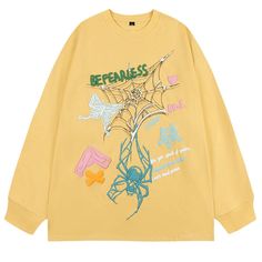 DESCRIPTION This sweatshirt is made of cotton, and is ideal for days spent lounging at home, running errands in the city or a night out. Comfort and great design are guaranteed. Perfect for everyday use. Durable and easy-care material. Sourced from trusted partners who prioritize reducing environmental impact and ensur Graffiti Sweatshirt, Yellow Sweatshirt, Great Design, Girl Sweatshirts, Environmental Impact, Neck Collar, Black N Yellow, Shoulder Sleeve, Running Errands