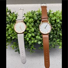 Complete Any Outfit With This Cute And Fashionable Quartz Watch Dial: Round Band: Pu Leather Clasp: Pin Buckle Select Your Color: Black Band White Face=Bw Gray Band Gold Face=Gg Brown Band Gold Face=Bg Dial Thickness: 9mm Dial Diameter: 41mm Package Include: 1 X Fashion Watch Elegant Black Watch Bands With Round Dial, Casual White Everyday Watch, Classic Watches With Black Band For Everyday Use, Black Watches With Round Dial For Everyday Use, Casual Everyday Analog Watch, Black Watches For Girls, Watches Women Poka Dots, Brown Watch Accessories With Polished Finish, Round Dial, Ladies Dress Watches