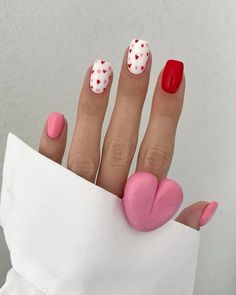 Nail Aesthetics, Romantic Nails, Valentine Nails, Happy Nails, Holiday Nail, Nail Designs Valentines, Casual Nails, Nails Colors, Nails Tumblr