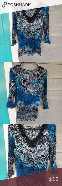 Alberto Makali Black and blue zebra Blouse size medium Blue Black, Closet, Dresses, Fashion Trends, Fashion Tips