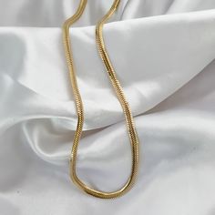 This dainty chain is a perfect everyday wear piece. It works well layered with other necklaces for a more fashion forward look but also can stand on its own for a simple outfit.  | MATERIALS | - 18K Gold PVD Plated Stainless Steel | DETAILS | - 17 inches with 2" extender - Waterproof | SHIPPING | All orders are sent via Canada Post. When checking out you may choose Untracked or Tracked Shipping.  Canada - Regular Shipping (NOT Tracked) 3-7 Business Days  - Expedited Shipping (Tracked) 2-6 Busine Gold Snake Chain Layered Necklace, Gold Snake Chain Layered Necklace Gift, Layered Snake Chain Necklace As A Gift, Snake Chain Layered Necklace As Gift, Gold Snake Chain Layered Necklace For Gift, Gift Layered Snake Chain Necklace With Adjustable Chain, Gift Layered Necklace With Adjustable Snake Chain, Dainty Snake Chain Necklace With Clavicle Chain For Gift, Gold Double Chain Herringbone Necklace Gift