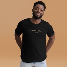 Explore Our Newest Assortment Of Fashionable And Versatile T-Shirts (Gildan 5000), Where Style Effortlessly Combines With Comfort! + Featuring An Array Of Sizes From S-3xl And Vibrant Color Choices Including Black, White, Sand, Green, Sport Grey, Red, Navy, And More, There's An Option To Complement Every Preference. + Expertly Crafted With Premium Materials, Our T-Shirts Provide A Luxurious Touch And A Snug Fit That Endures Throughout The Day. Engineered To Withstand Frequent Wear And Washes, Th Black Relaxed Fit Top With Name Print, Black Crew Neck T-shirt With Name Print, Everyday Black Shirt With Letter Print, Graphic Tee With Name Print For Streetwear, Graphic Tee T-shirt With Name Print For Streetwear, Everyday Black Pre-shrunk Shirt, Becoming A Father, Dad Fashion, Etsy Stuff