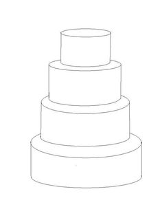 a drawing of a three tiered cake