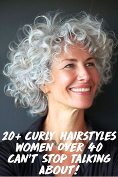 Get noticed, with an haircut that gives a cool edge to your natural curls. This distinctive look is ideal, for anyone wanting to make a fashion statement while flaunting their hair. Save this pin for your next curly hairstyles transformation for women over 40! Short Curly Fine Hair Styles Over 40, Type 3 Curly Hair Hairstyles, Curly Grey Hair Natural Curls, Permed Hair, Hairstyle For Men, Short Haircuts For Women, Fun Hair, Natural Curls Hairstyles