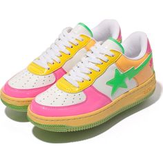 NEON COLOR PATENT BAPE STA/AP ($261) ❤ liked on Polyvore featuring shoes, sneakers, a bathing ape, patent leather shoes, fluorescent shoes, a bathing ape shoes and patent shoes Bathing Ape Shoes, Ape Shoes, Bape Sta, Neon Shoes, Patent Shoes, Patent Leather Shoes