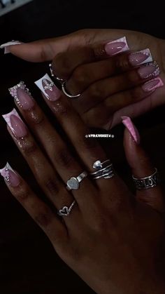 Jhene Aiko Nail Ideas, Nail Inspo Black Women, Croquette Nails, Quartz Nails, 17 Birthday