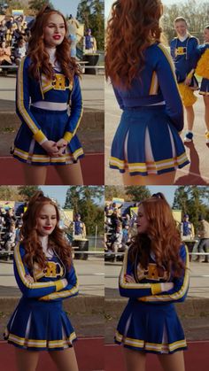 Riverdale Cheerleader Costume, Riverdale Cheerleader Outfit, Cheryl Blossom Cheerleader, Chearleder Costume, Cheerleader Aesthetic Outfit, Cheerdance Uniform, Cute Cheerleader Outfits, Cheerleading Outfits Aesthetic, Riverdale Cheerleader