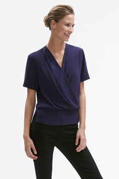 Casual Blouse Women, Kate Dress, Business Attire Women, Mm Lafleur, Clothes Model, Corporate Wear, Woven Wrap, Deep Indigo, Deep Plum