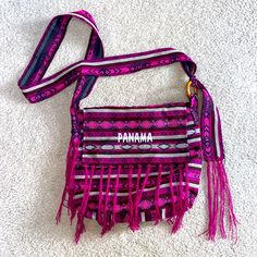 Embroidered Multicolor Crossbody Bag From Panama, Zipper Closure, Lined Inside. Never Used! Multicolor Bags With Embroidered Logo For Everyday Use, Travel Crossbody Bag With Embroidered Logo, Trendy Shoulder Bag With Embroidered Logo For Travel, Travel Crossbody Shoulder Bag With Embroidered Logo, Pink Crossbody Shoulder Bag For Festival, Multicolor Embroidered Crossbody Travel Bag, Travel Crossbody Bag With Multicolor Embroidery, Multicolor Embroidered Crossbody Shoulder Bag With Adjustable Strap, Multicolor Embroidered Shoulder Bag With Adjustable Strap