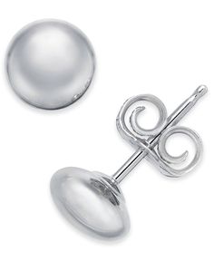 in stock Macy's Polished Round Earrings, Macy's Sterling Silver Round Jewelry, Macy's Polished Finish Earrings For Anniversary, Macy's Sterling Silver Jewelry With Matching Earrings, Macy's Polished Finish Earrings, Macy's Silver Round Earrings, Macy's Silver Fine Jewelry Earrings, Macy's White Gold Sterling Silver Earrings, Simple Stud Earrings