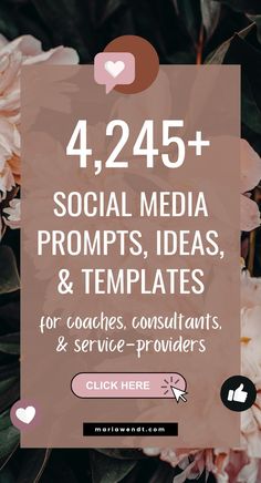Unlock a year's worth of money-making, done-for-you content today with a heap of bonuses! Making money online is not as easy as it used to be. Gone are the days where you could just slap up a website and be done. Now, more than ever, our customers are craving connection. If you want to crack the code to make money online, you need to SPEAK DIRECTLY to your ideal customers. I created 4,245 done-for-you social media content prompts that help you sell your coaching services! Social Media Marketing Plan, Social Media Marketing Content, Template Instagram, Making Money Online, Media Content, Writing Services