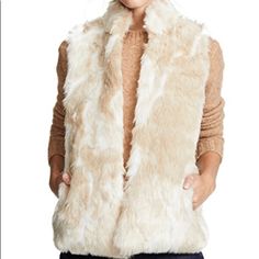 Vest Style, Waist Length Style Sleeveless, Hook At Front, Side Pockets 100% Polyester Sleeveless Faux Fur Vest For Fall, Fitted Sleeveless Vest With Faux Fur Lining, Sleeveless Outerwear With Faux Fur Lining For Fall, Sleeveless Fall Outerwear With Faux Fur Lining, White Sleeveless Outerwear For Layering, Sleeveless Outerwear With Faux Fur Trim For Fall, Fall Sleeveless Outerwear With Faux Fur Trim, Chic Faux Fur Vest For Fall, Chic Sleeveless Outerwear With Faux Fur Trim