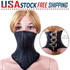 ad eBay - Find many great new & used options and get the best deals for Binding Restraint Role Play Mouth Mask Head Harness Posture Neck Collars Couples at the best online prices at eBay! Free shipping for many products! Head Harness, Posture Collar, Leather Choker Collars, 3d Tattoo, Leather Mask, Neck Accessories, Futuristic Fashion, Mouth Mask, Body Harness