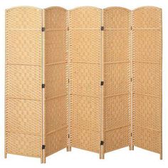 Handwoven Bamboo 5 Panel Room Divider – MyGift Wicker Room Divider, Decorative Screens Divider, Panel Partition, Portable Screen, Folding Room Divider, Bamboo Room Divider, Hanging Room Dividers, Folding Room Dividers, Retail Boutique