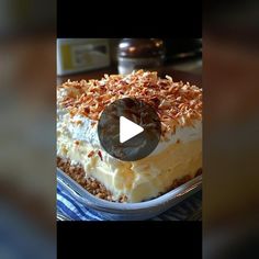 a piece of cake sitting on top of a pan